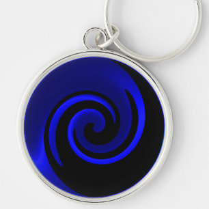 Porte-clés Fond de saphir bleu et de tourbillon noir