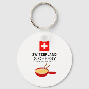 Porte-clés Fondue suisse drôle