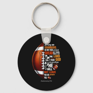 Porte-clés Football chrétien Deutéronome 31 6 Bible Chrétien