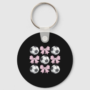 Porte-clés Football Coquette Arc Graphique de Football Mignon