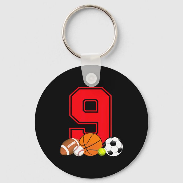 Porte-clés Football de baseball de baseball de 9 ans (Recto)