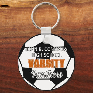 Porte-clés Football Varsity de Lycée Personnalisé Orange
