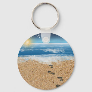 Porte-clés Footprints in the Sand