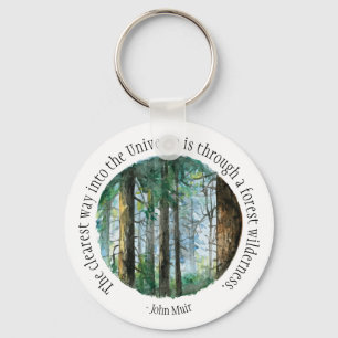 Porte-clés Forêt d'aquarelle Muir Quote
