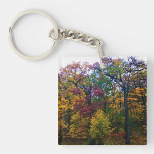 Porte-clés Forêt d'automne sombre