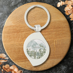 Porte-clés Forêt et Montagne Nature Aquarelle