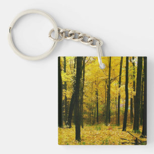 Porte-clés Forêt jaune d'automne