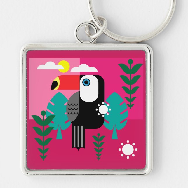 Porte-clés Forêt tropicale tropicale Toucan (Devant)