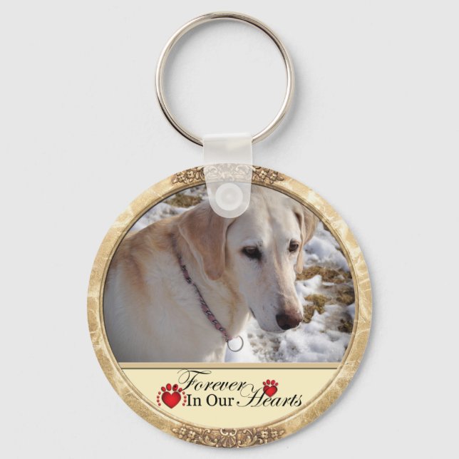 Porte-clés Forever in Our Hearts Pet Memorial (Recto)