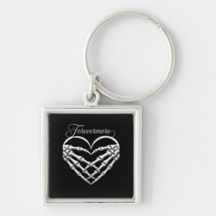 Porte-clés Forevermore Squelette Mains Coeur Romance gothique