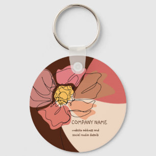 Porte-clés Forme Abstraite cool Floral Brown Coral Girly