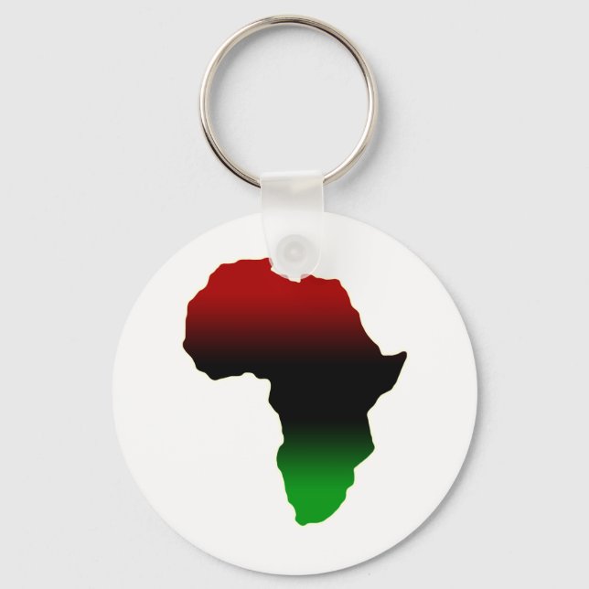 Porte-clés Forme Afrique rouge, noire et verte (Recto)