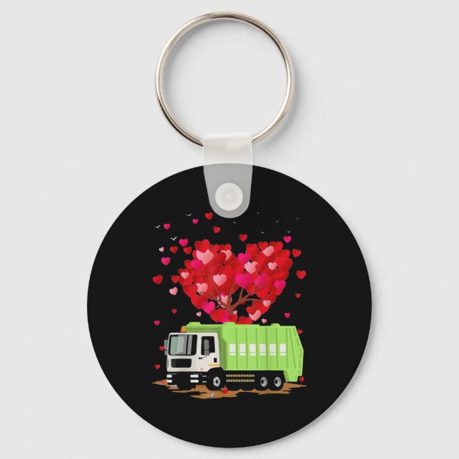 Porte-clés Forme de coeur du camion-poubelle (Recto)