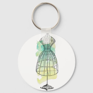 Porte-clés Forme de mannequin à l'aquarelle