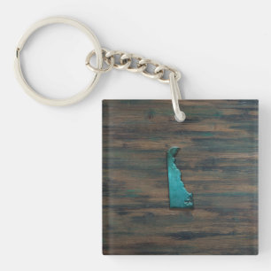 Porte-clés Forme d'état Delaware Turquoise