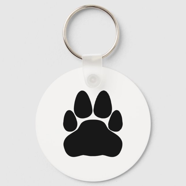 Porte-clés Forme Empreinte de patte de chat noir (Recto)