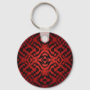 Porte-clés Formes tribales rouges et noires motif