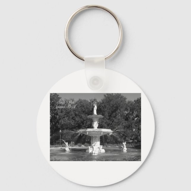 Porte-clés Forsyth Park Fontaine Savannah, Géorgie (Recto)