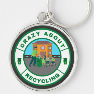 Porte-clés Fou du recyclage