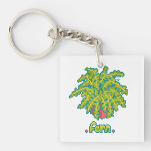 Porte-clés Fougère, fougère Pixelart, Pixel Art