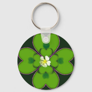 Porte-clés Four Leaf Clover St Patrick Irish Flower Patty
