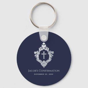 Porte-clés Fournitures de confirmation garçon bleu marine vin