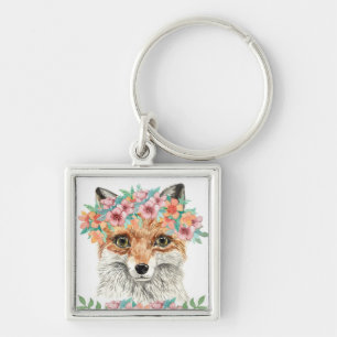 Porte-clés Fox floral