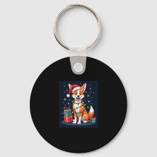 Porte-clés Fox Terrier Xmas Éclairage Père Noël Fox Terrier C