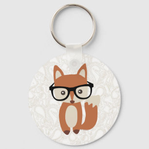 Porte-clés Fox w/Glasses de bébé de hippie