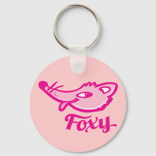 Porte-clés Foxy grinning fox girls pink keyring