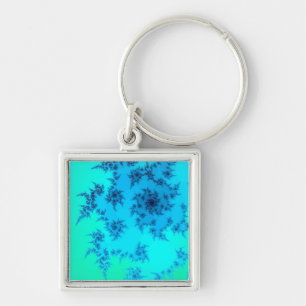 Porte-clés Fractal bleu vert