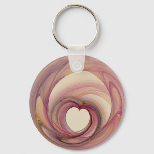 Porte-clés Fractale cardiaque ronde