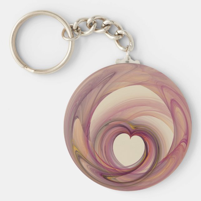 Porte-clés Fractale cardiaque ronde (Devant)