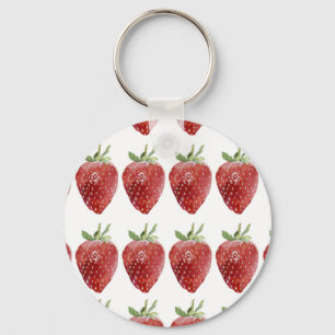 Porte-clés Fraises d'aquarelle : motif transparent