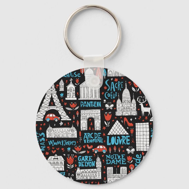Porte-clés France | Motif de symboles (Recto)