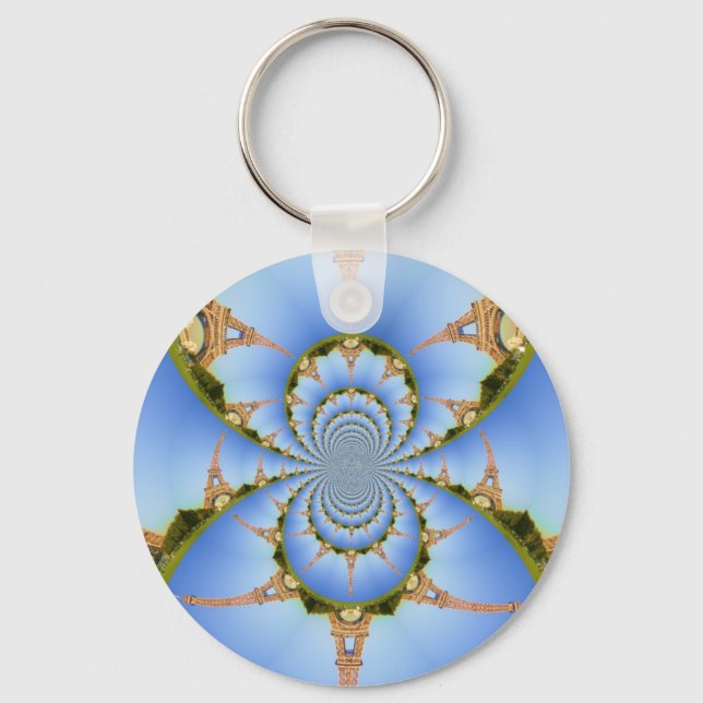 Porte-clés France Paris Tour Eiffel Kaleidoscope Bleu Beau (Recto)