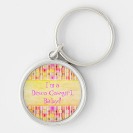 Porte-clés Frange de cow-girl disco jaune et rose