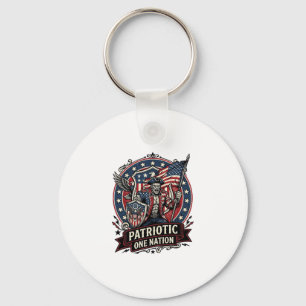 Porte-clés Frankenstein patriotique de la liberté brute d'hor