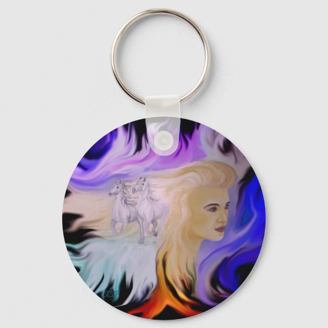 Porte-clés Frau mit Pferd (Recto)