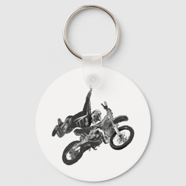 Porte-clés Freestyle avec moto de saleté (Recto)