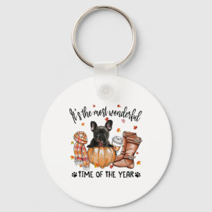 Porte-clés French Bulldog Automne Thanksgiving C'Est Le Plus