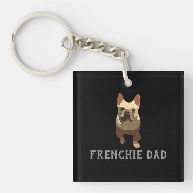 Porte-clés French Bulldog, Frenchie Dad (Devant)