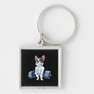 Porte-clés French Bulldog Poids Funny Deadlift Gym