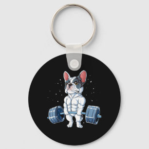 Porte-clés French Bulldog Poids Funny Deadlift Gym