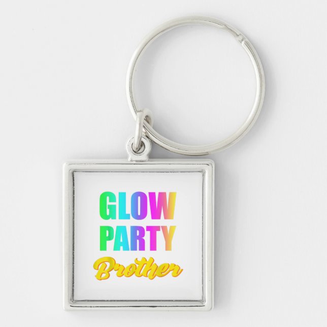 Porte-clés Frère de la Fête Lumineuse Retro 80s Anniversaire  (Devant)