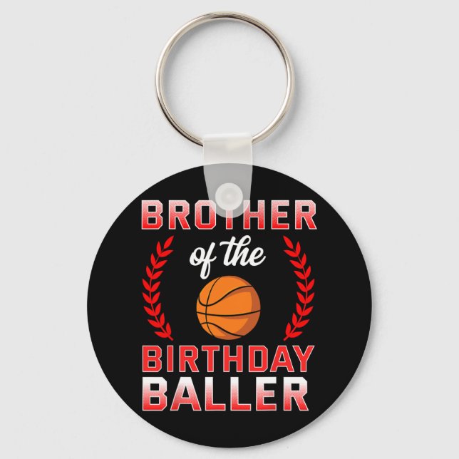 Porte-clés Frère De L'Anniversaire Garçon Bysketbyll Annivers (Recto)