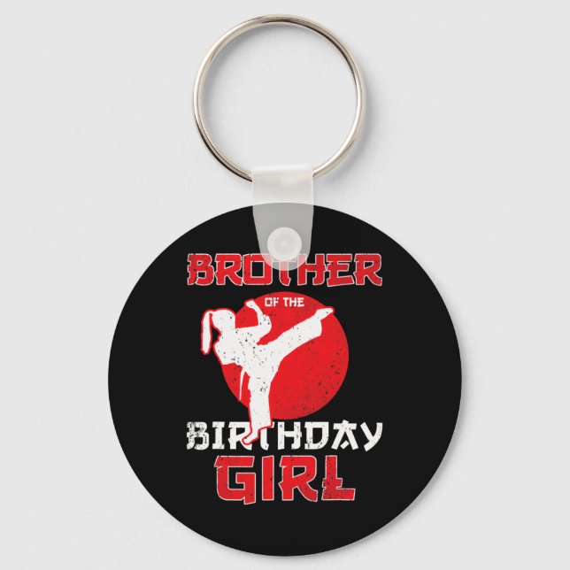 Porte-clés Frère De L'Anniversaire Karate Taekwondo Girl Mart (Recto)