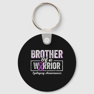 Porte-clés Frère D'Un Guerrier Épilepsie Frère Ribbo Violet