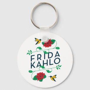 Porte-clés Frida Kahlo   Typographie florale