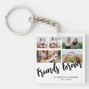 Porte-clés Friends Forever Photo Collage Cadeau personnalisé